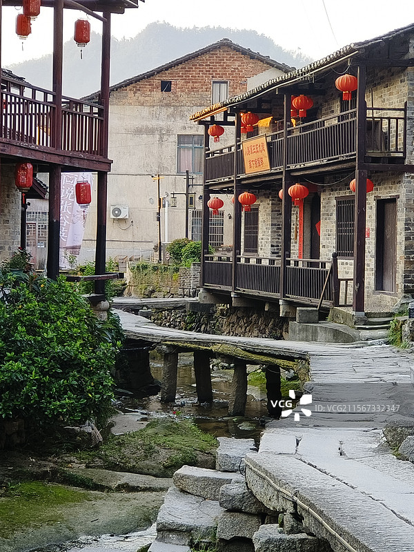 湖南岳阳·张谷英景区·百步三桥图片素材