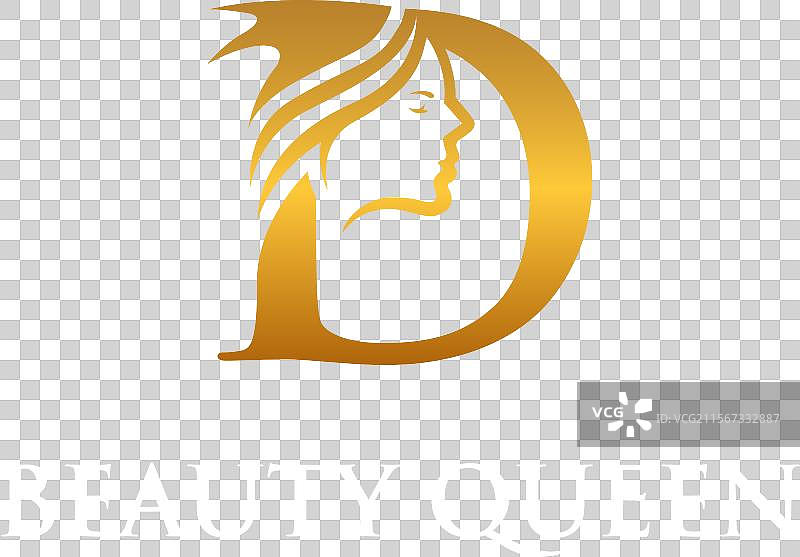 字母D奢华美容女王标志设计图片素材