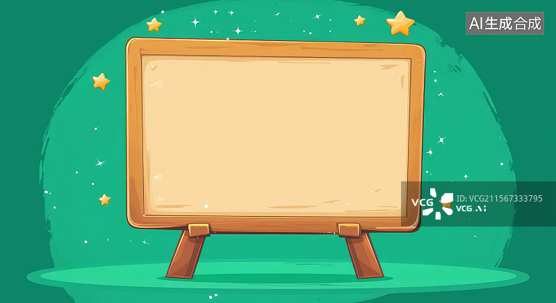 【AI数字艺术】绿色背景下的空相框背板图片素材