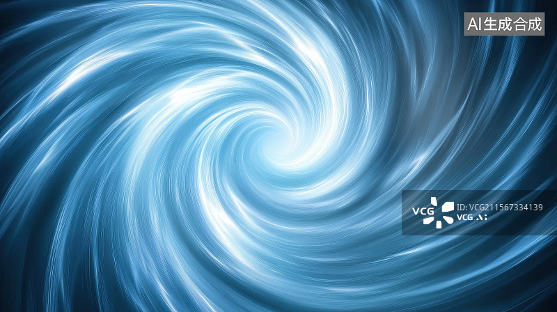 【AI数字艺术】蓝色科技旋涡效果未来光感线条穿梭通道抽象背景图片素材