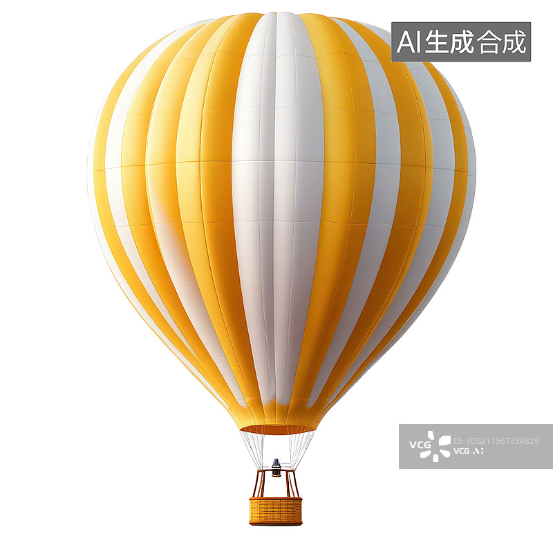 【AI数字艺术】白色背景下的卡通热气球图片素材