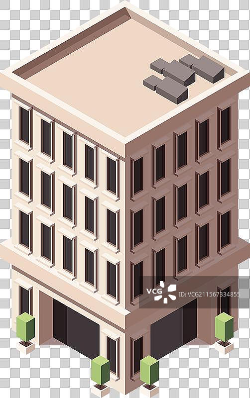 城市建筑等距图标图片素材