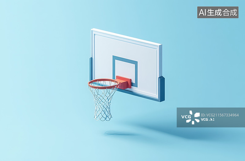 【AI数字艺术】3D渲染运动健身器材卡通篮球框图片素材