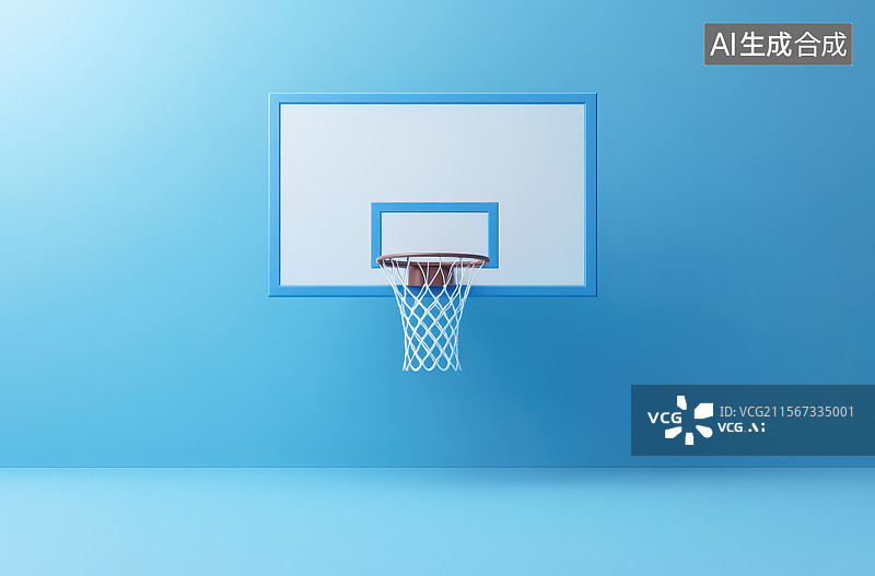 【AI数字艺术】3D渲染运动健身器材卡通篮球框图片素材