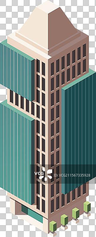 城市建筑等距图标图片素材