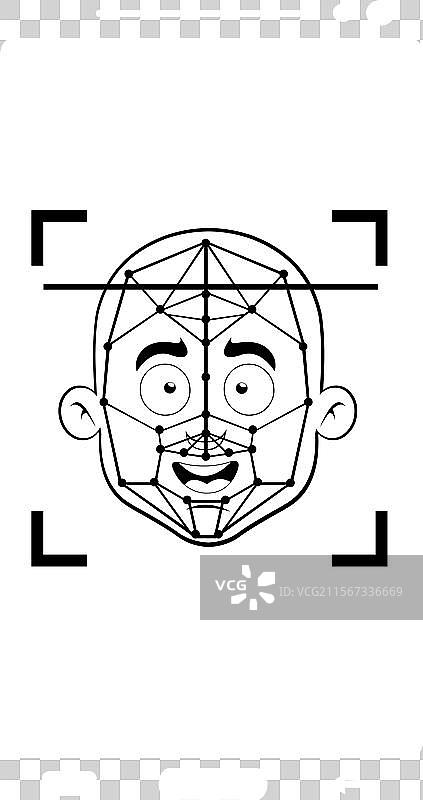 黑白图标面部识别图片素材