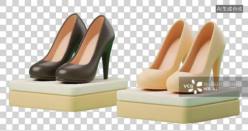 【AI数字艺术】时尚高跟鞋的优雅魅力图片素材