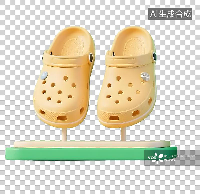 【AI数字艺术】萌趣洞洞鞋的夏日清凉图片素材