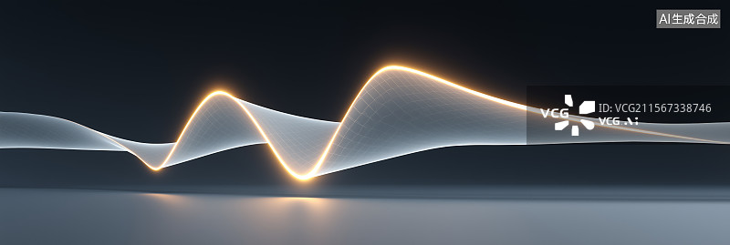 【AI数字艺术】互联网科技背景——流动金色发光波浪曲线图片素材