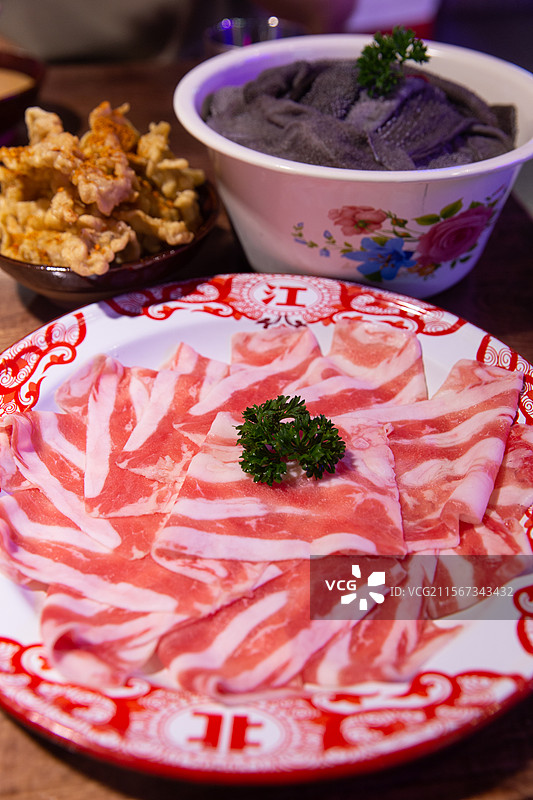 雪花火锅肉片图片素材