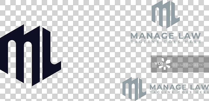 抽象的初始六边形字母ml或lm标志图片素材