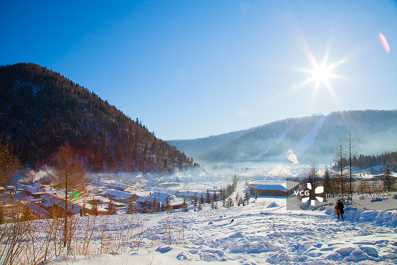 黑龙江省 双峰林场 雪乡图片素材