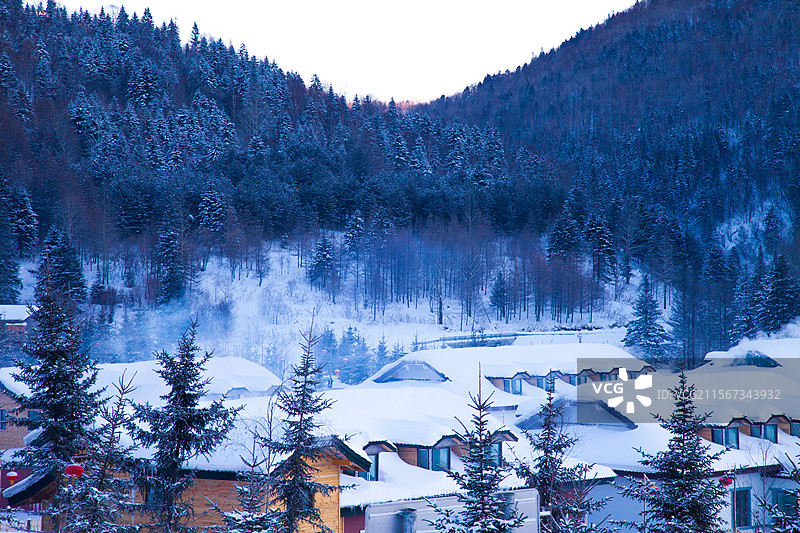 黑龙江省 双峰林场 雪乡图片素材