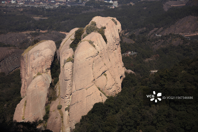 航拍江西弋阳龟峰景区风光图片素材