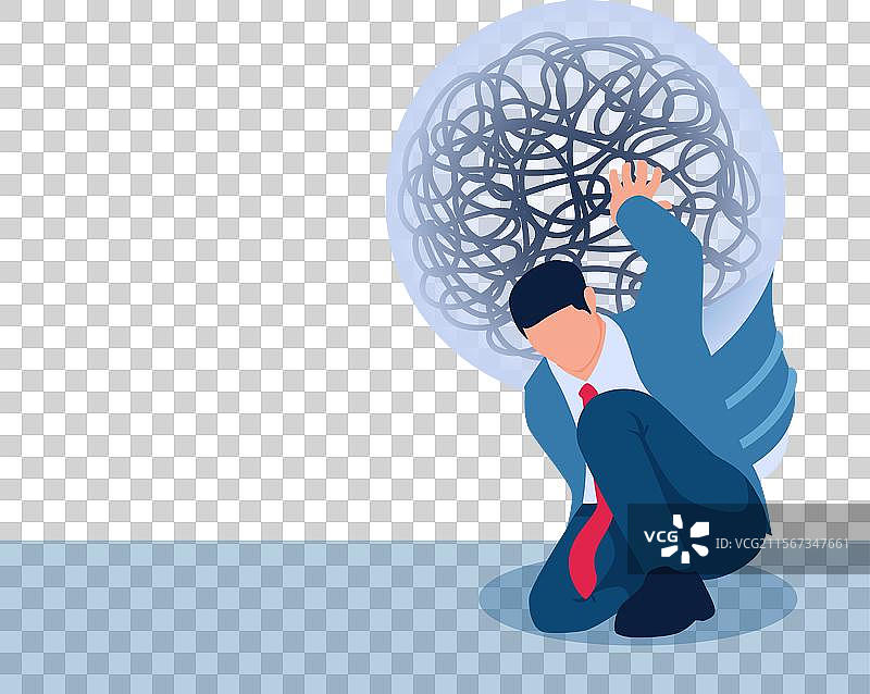 一个男人弯下身子，支撑着一个装满灯油的大灯。图片素材