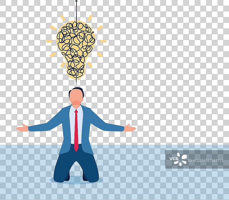 男人得到了一盏装满抽象复杂图案的灯图片素材