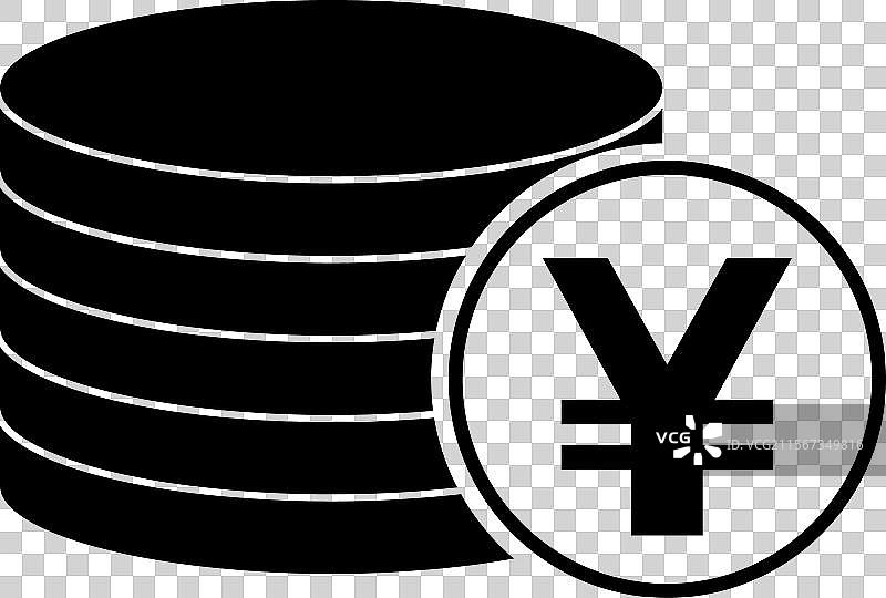 元堆叠硬币扁平图标，货币设计现金符号图片素材