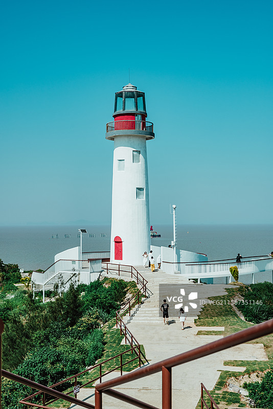 台州路桥金清海边灯塔图片素材