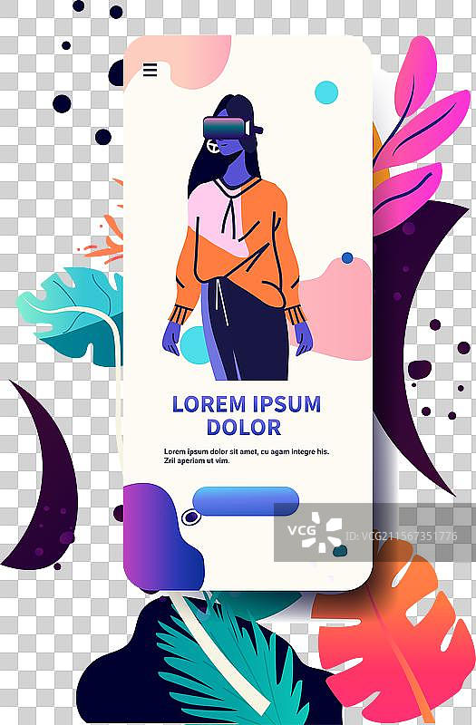 虚拟现实女性社区未来概念图片素材