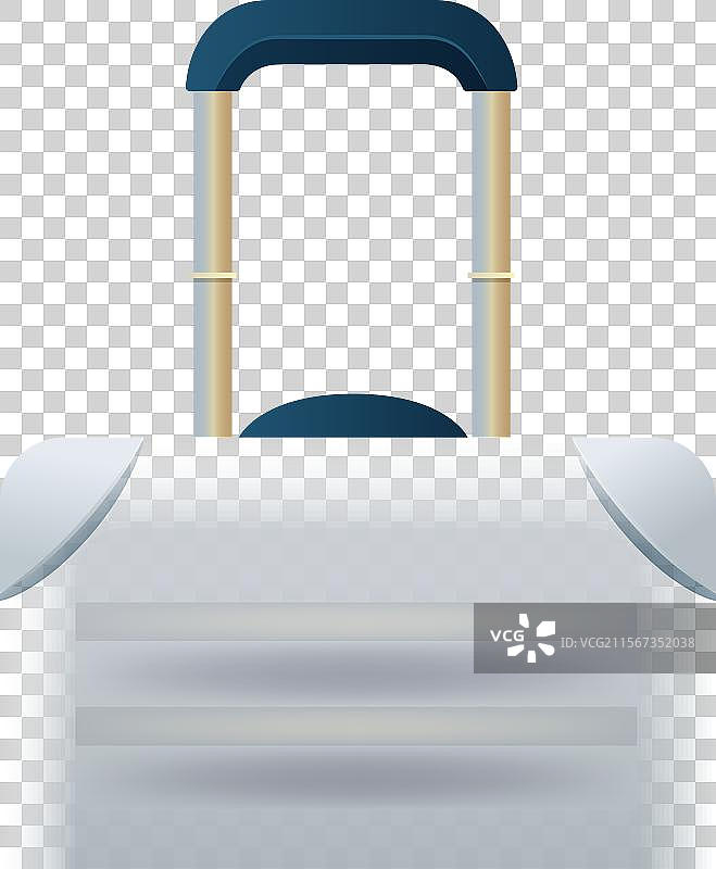 带有伸缩手柄的行李箱，背景为渐变橙色图片素材