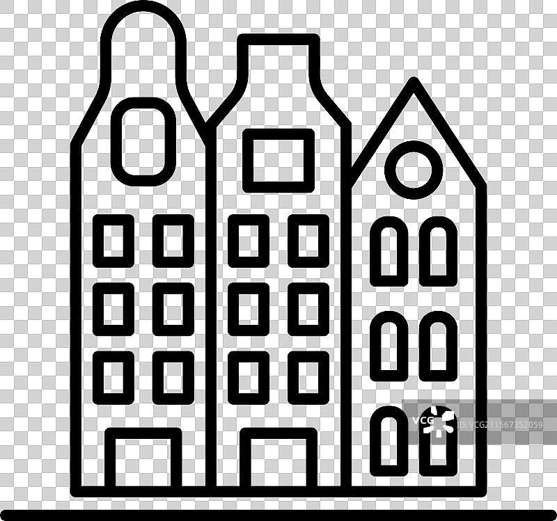 阿姆斯特丹天际线图标，完美适合旅行和图片素材