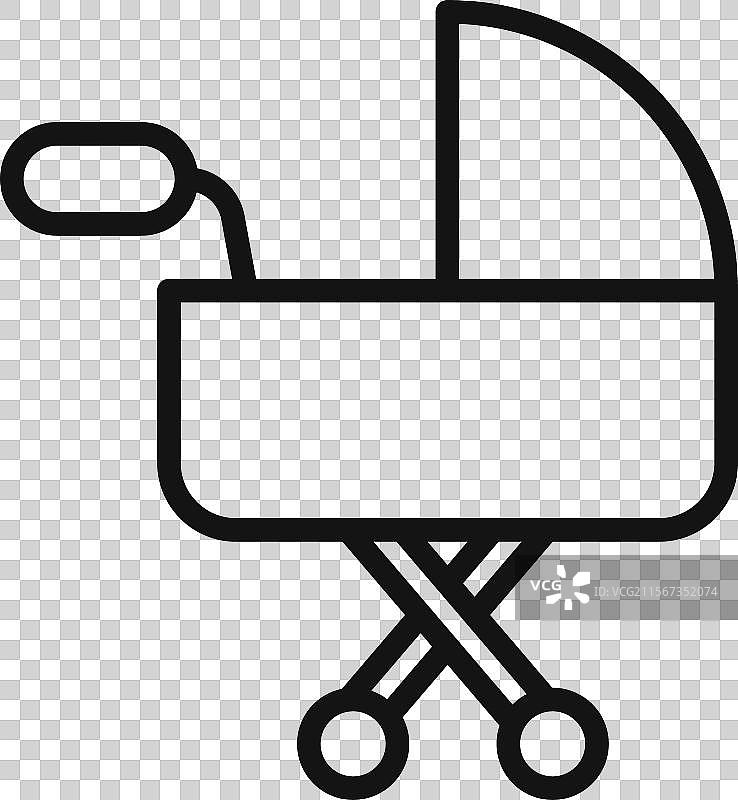 新生儿运输的婴儿车图标图片素材