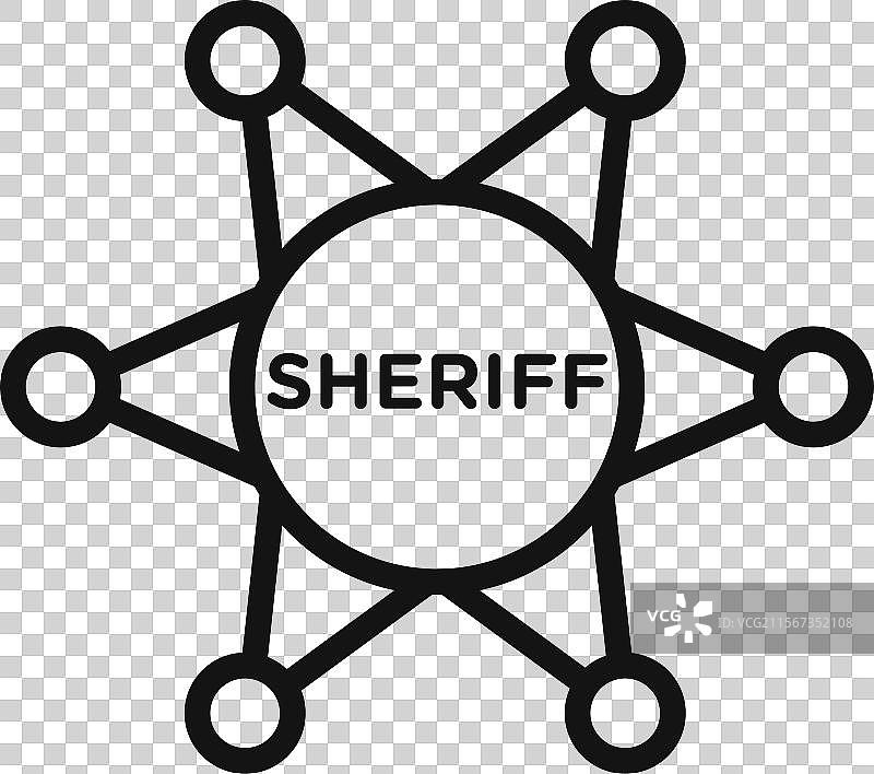 西部法律的警长徽章图标集合图片素材