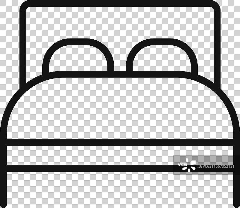 舒适的床图标，完美适用于卧室和睡眠主题图片素材