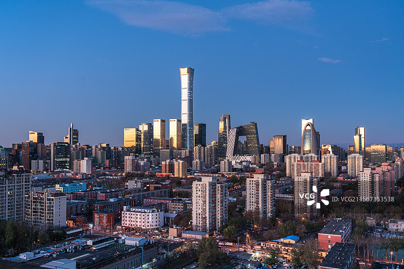 北京城市清晨城市苏醒现代建筑风光大气震撼图片素材