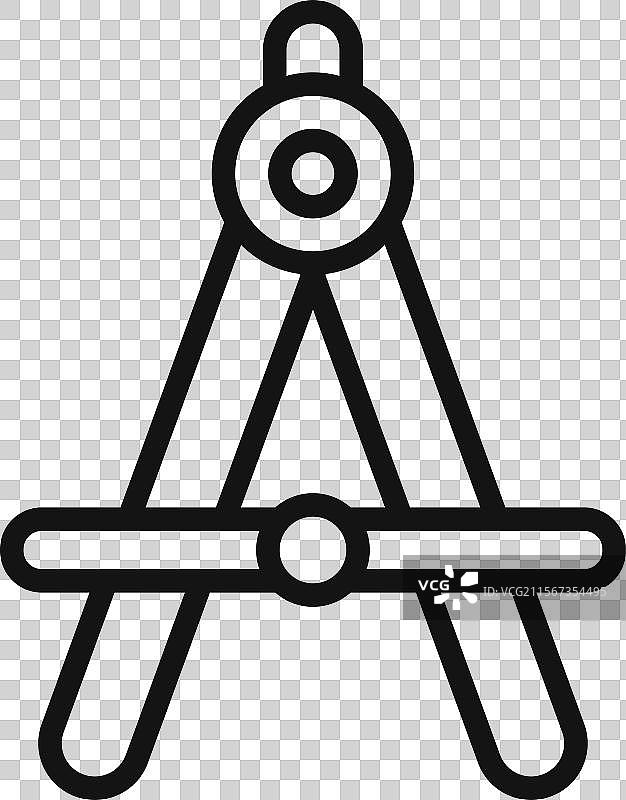 工程制图圆规图标用于技术领域图片素材