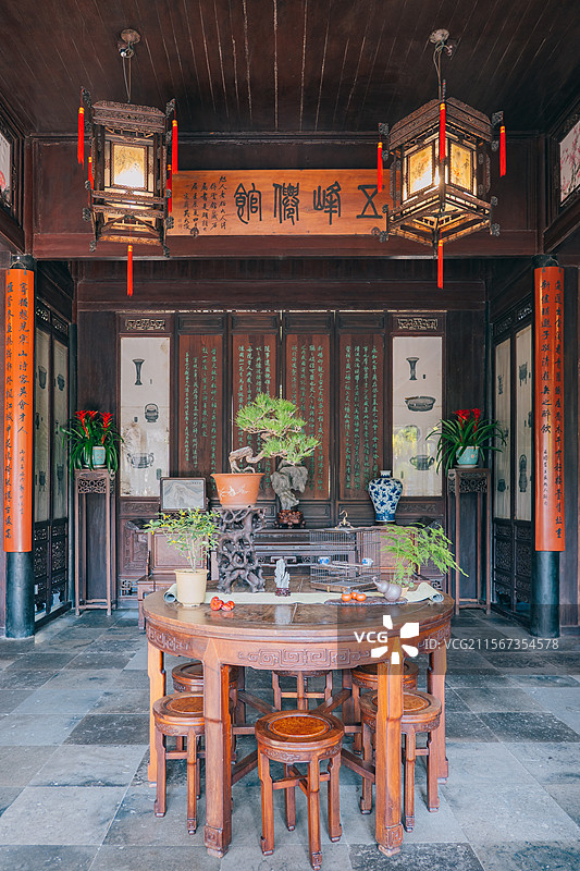 苏州园林留园中式古典室内装饰图片素材