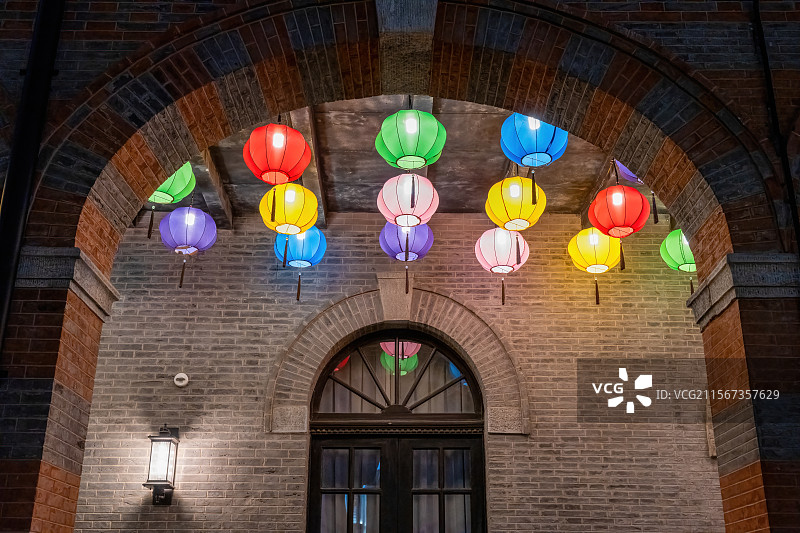 河北石家庄 正太广场 正太饭店的灯笼 历史建筑图片素材