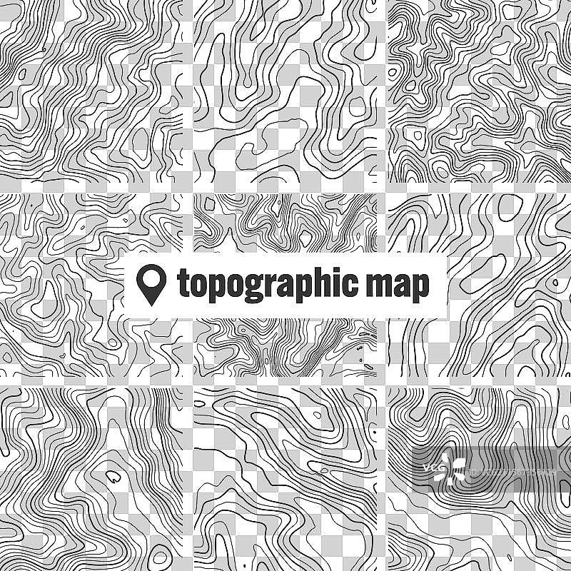 带等高线的地形图图片素材