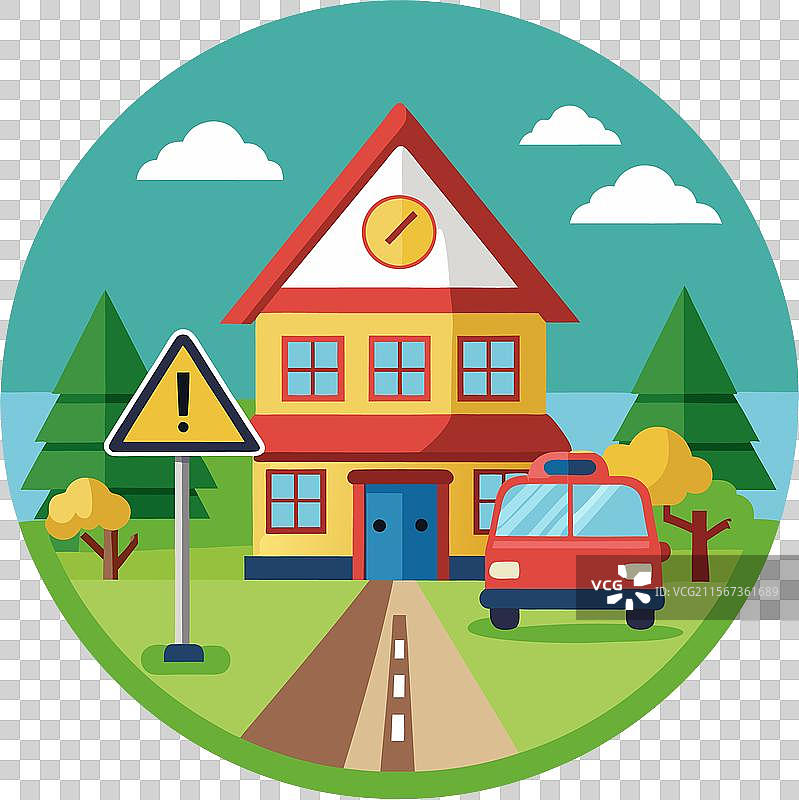 学校区域标志图片素材