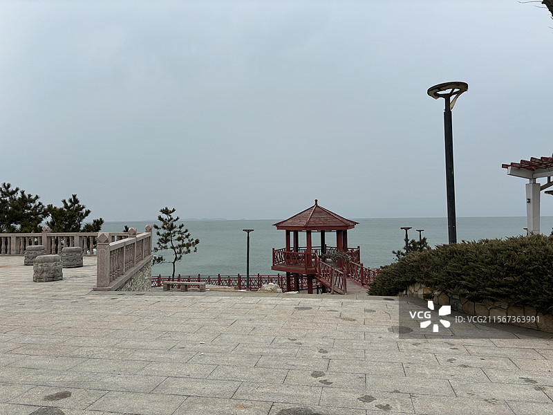 山东烟台养马岛冬季雪景海边黄海明珠网红打卡旅游胜地图片素材