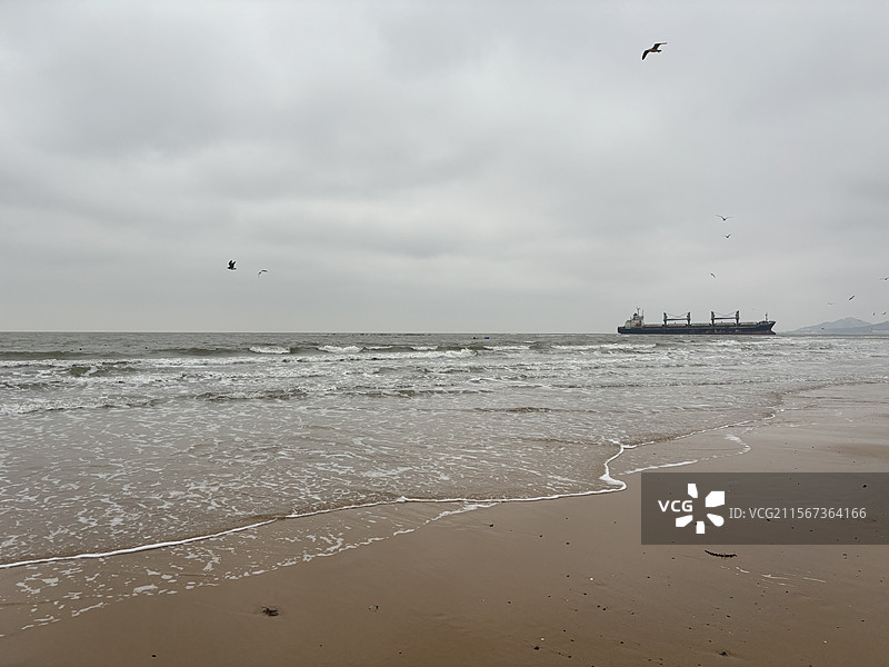 山东威海布鲁维斯号沉船火炬八街威海公园大相框网红打卡旅游图片素材