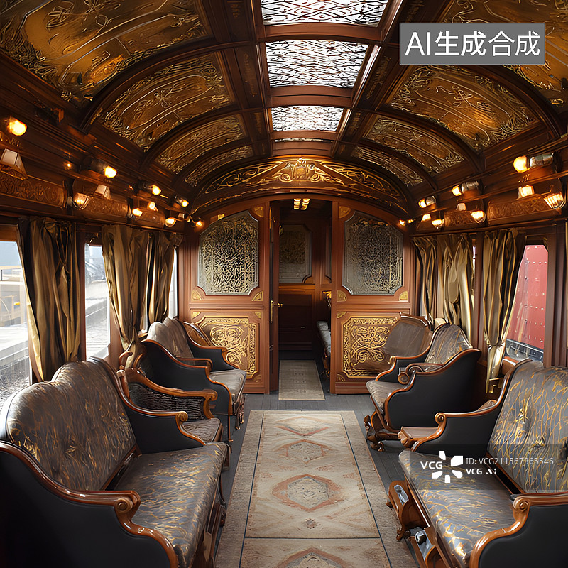 【AI数字艺术】火车站内部图片素材