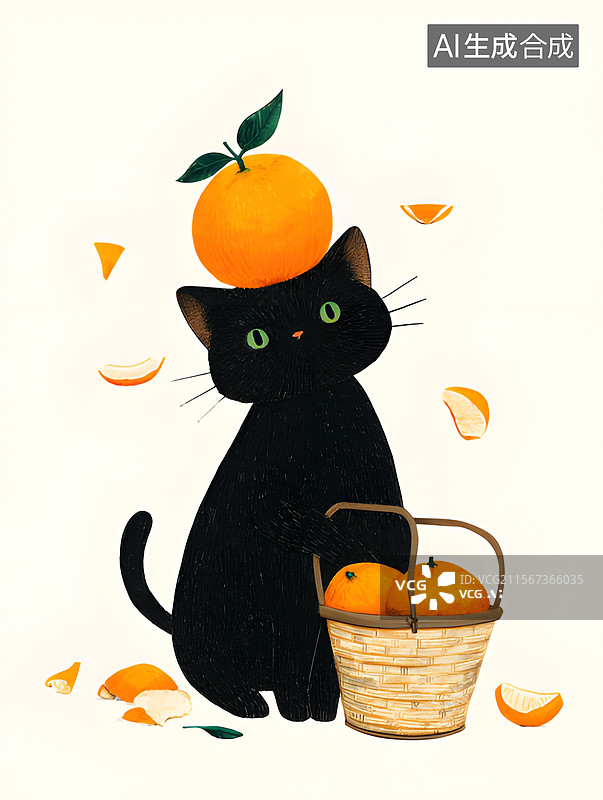 【AI数字艺术】猫和橘图片素材