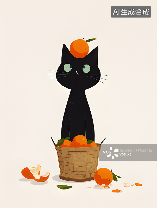 【AI数字艺术】猫和橘图片素材