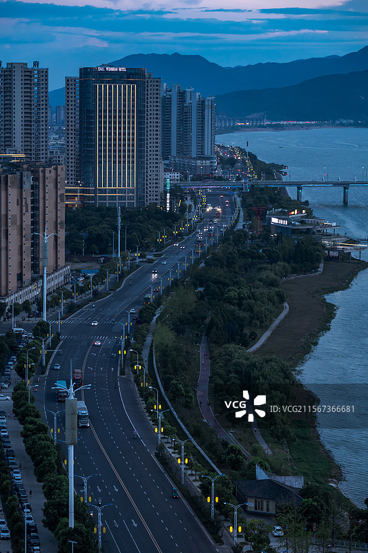 吉水暮色图片素材