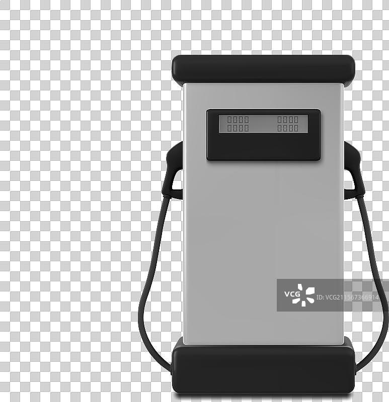 3D加油站，配有加油泵供汽车加油图片素材