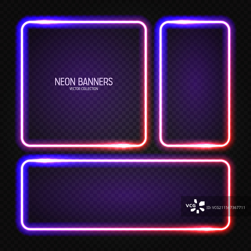 发光的霓虹横幅照亮了五彩缤纷的方块图片素材