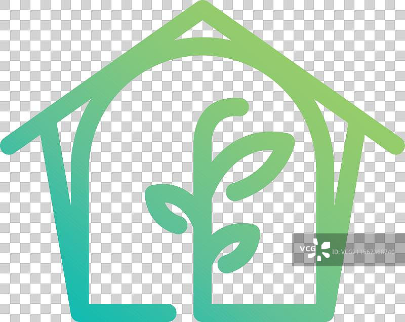 绿色家居标志，自然植物房屋标志图片素材