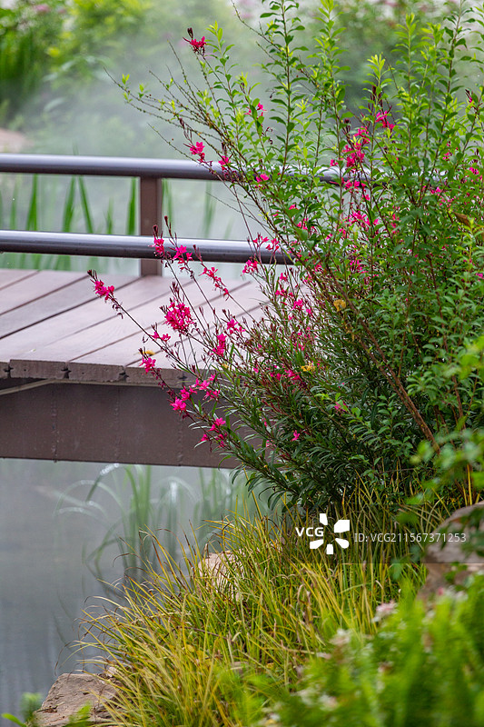 四川省绵阳市户外公园，白昼，水雾图片素材