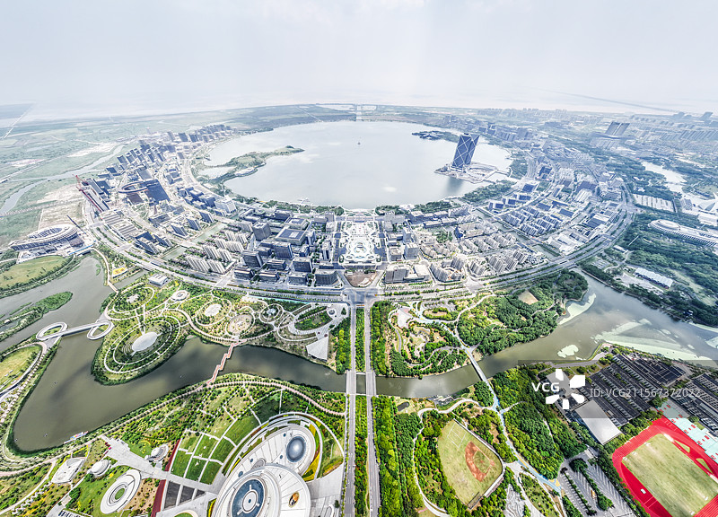 上海市浦东新区南汇新城临港新城新片区自由贸易试验区滴水湖芦潮湖图片素材
