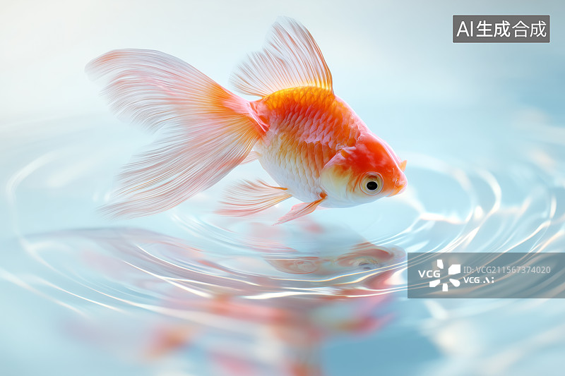【AI数字艺术】水里美丽的金鱼图片素材