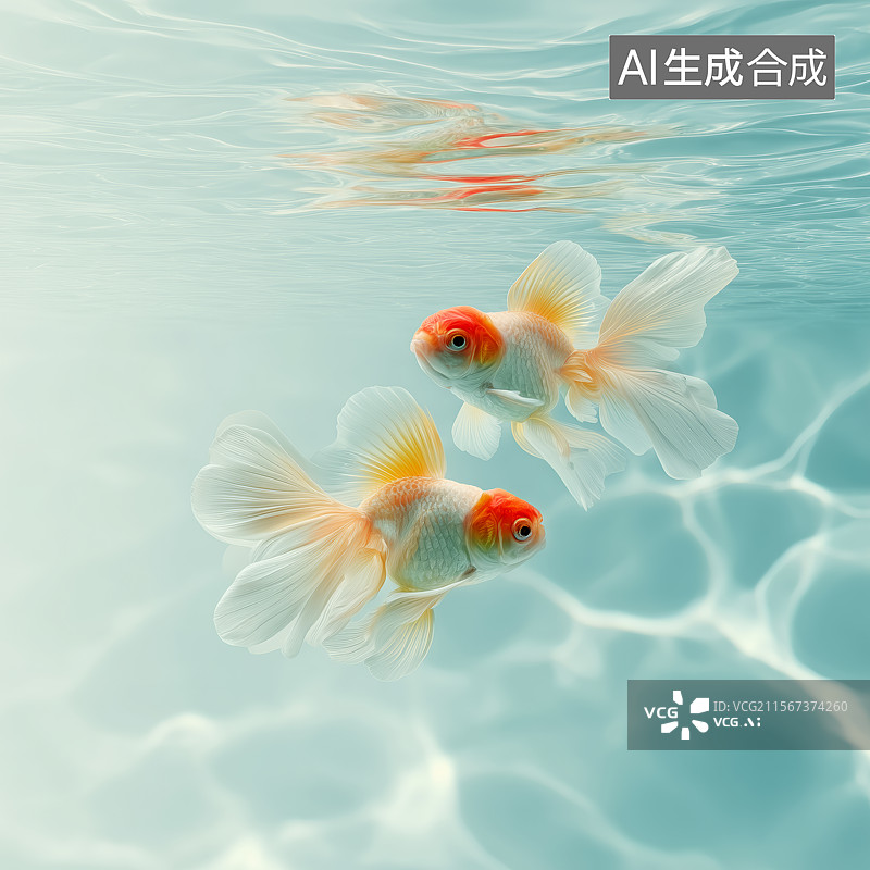【AI数字艺术】水里美丽的金鱼图片素材
