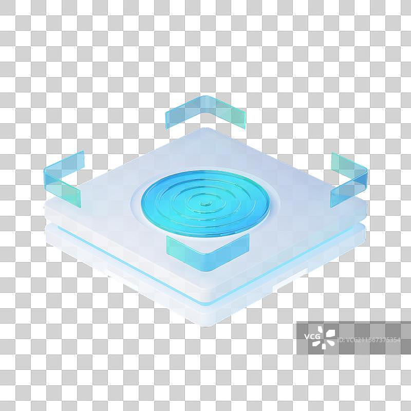 水库设施 3d建模风格插画元素B端底座；科技感底座；水纹底座图片素材