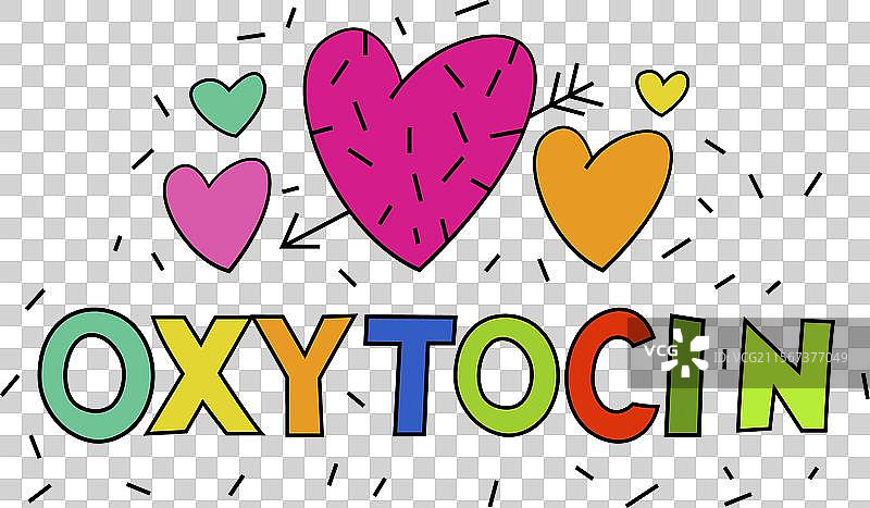 波普艺术风格的催产素字母，快乐荷尔蒙图片素材