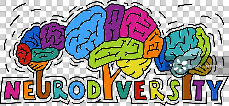 树形大脑在生动的色谱中图片素材